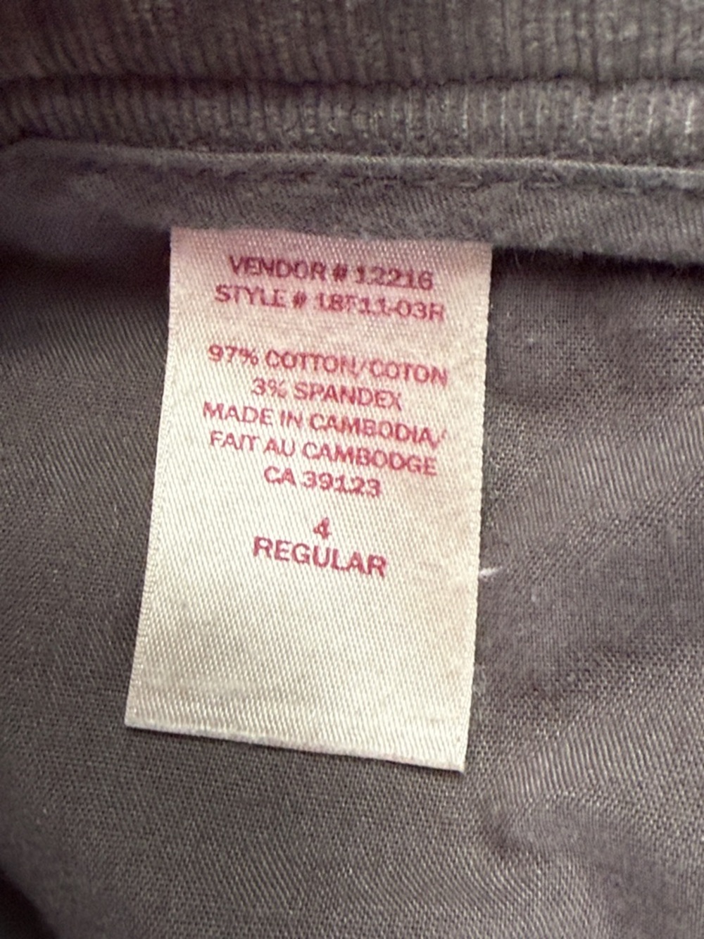 VINTAGE PANTS CORDUROY NORTHERN REFLECTIONS - Picture 6 of 6